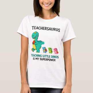 Teachersaurus leraar humor met kleine dinosauriërs t-shirt