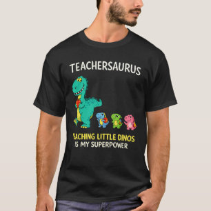 Teachersaurus leraar humor met kleine dinosauriërs t-shirt