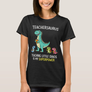 Teachersaurus leraar humor met kleine dinosauriërs t-shirt