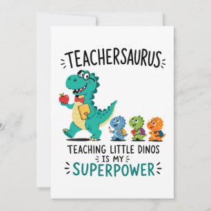 Teachersaurus leraarshumor met kleine dinosauriërs kaart