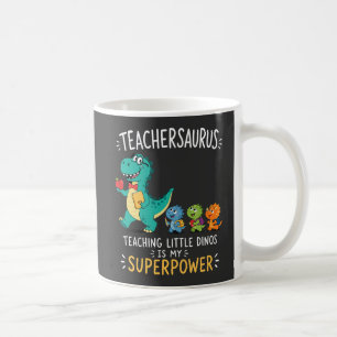 Teachersaurus leraarshumor met kleine dinosauriërs koffiemok