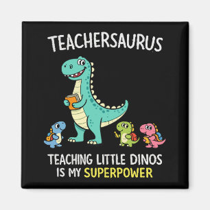 Teachersaurus leraarshumor met kleine dinosauriërs magneet
