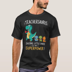 Teachersaurus leraarshumor met kleine dinosauriërs t-shirt