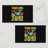 Teachersaurus rex als een normale leraar, maar mee visitekaartje (Voorkant / Achterkant)