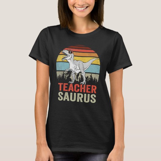 Teachersaurus Rex Dinosaur Teacher Saurus Family D T-shirt (Voorkant)