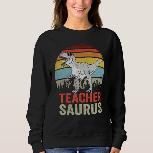 Teachersaurus Rex Dinosaur Teacher Saurus Family D Trui (Voorkant)