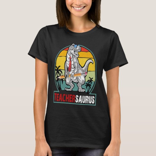 Teachersaurus Rex Teacher Saurus Dinosaur School T-shirt (Voorkant)