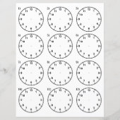 Teachers's Teaching Aid Vertel de tijdwerkbladen (Achterkant)