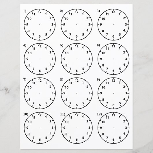 Teachers's Teaching Aid Vertel de tijdwerkbladen (Voorkant)