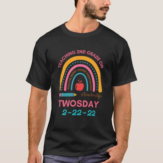 Teaching 2Nd Grade On Twosday 2-22-22 22Nd Februar T-shirt (Voorkant)