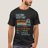 Teaching Assistant Hourly Rate T-Shirt Retro Job T (Voorkant)