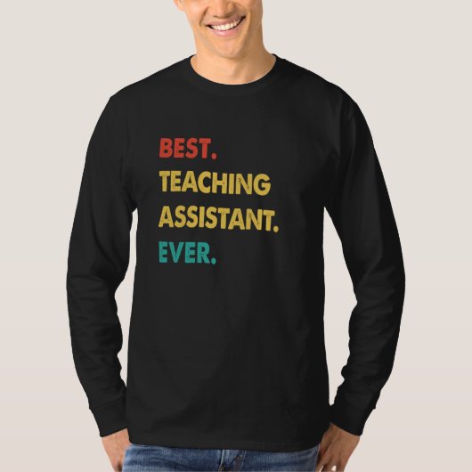 Teaching Assistant Retro Best Teaching Assistant E T-shirt (Voorkant)