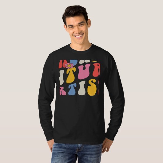 Teaching Future Artists Groovy Retro Back To Schoo T-shirt (Voorkant volledig)