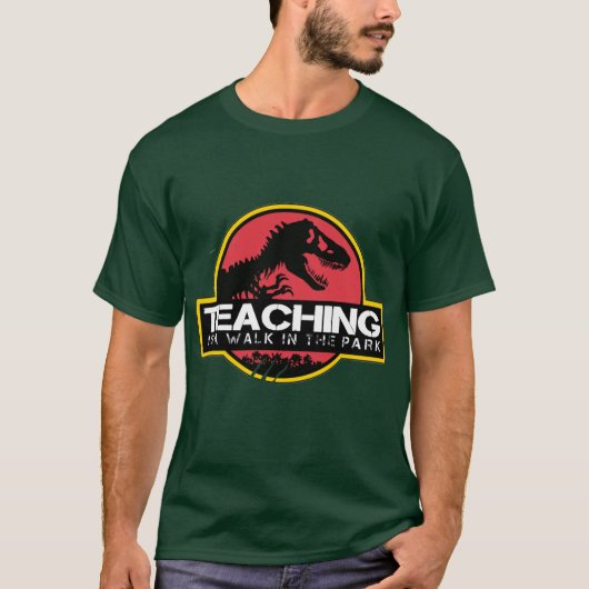 Teaching Is A Walk Inhe Park Dinosaureacher Re boy T-shirt (Voorkant)