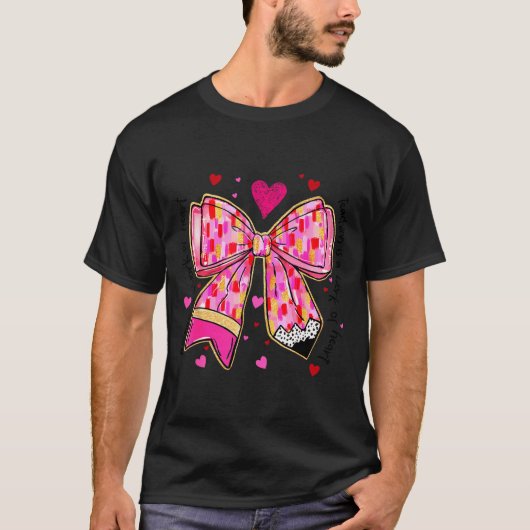 Teaching Is A Work Of Heart Pencil Bow Teacher Val T-shirt (Voorkant)