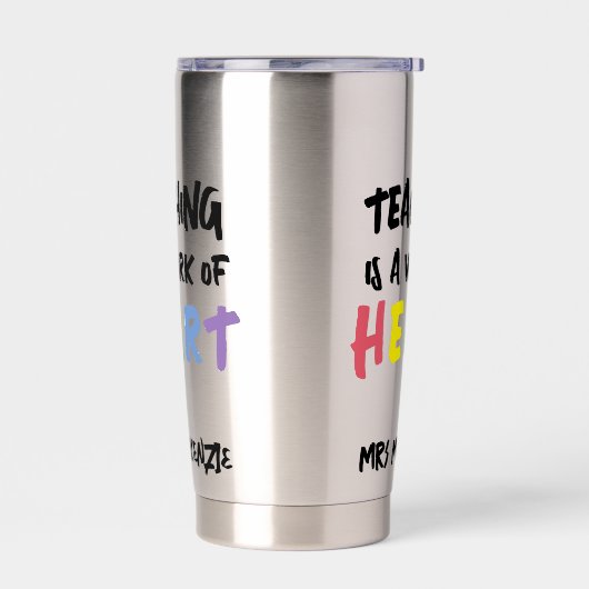 Teaching is a Work of Heart Personalized Geïsoleerde Drinkbeker (Links)