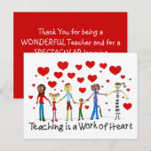 Teaching is a Work of Heart Postcard Briefkaart (Voorkant / Achterkant)