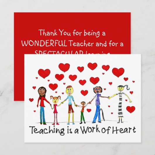 Teaching is a Work of Heart Postcard Briefkaart (Voorkant / Achterkant)