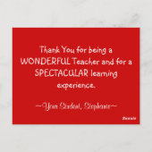 Teaching is a Work of Heart Postcard Briefkaart (Achterkant)