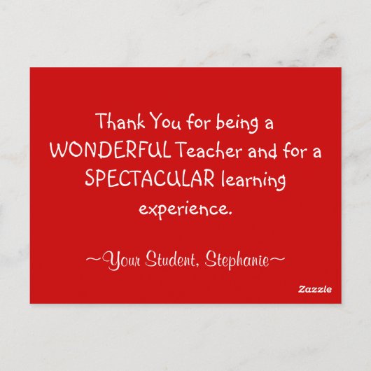 Teaching is a Work of Heart Postcard Briefkaart (Achterkant)