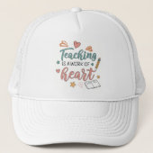 Teaching is a Work of Heart Teacher Trucker Pet (Voorkant)
