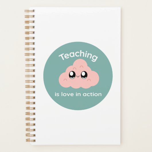 Teaching is Love in Action Cute Cloud Notebook Planner (Voorkant)
