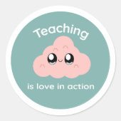 Teaching is Love in Action Cute Cloud Sticker (Voorkant)