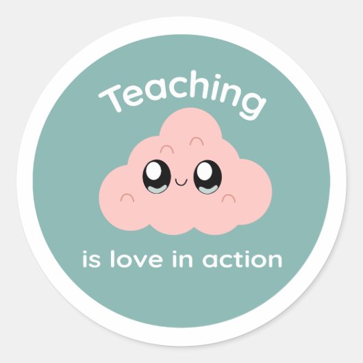Teaching is Love in Action Cute Cloud Sticker (Voorkant)