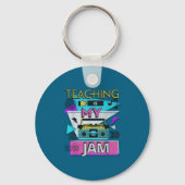 Teaching Is My Jam Funny Retro Teacher Back To Sch Sleutelhanger (Voorkant)