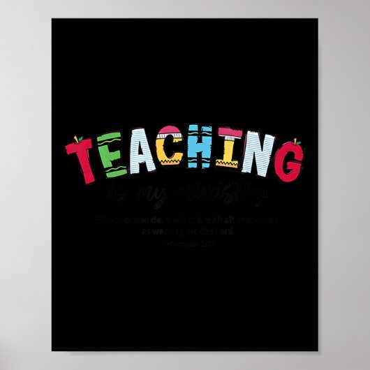 Teaching Is My Ministry Christian Teacher Bible Ve Poster (Voorkant)