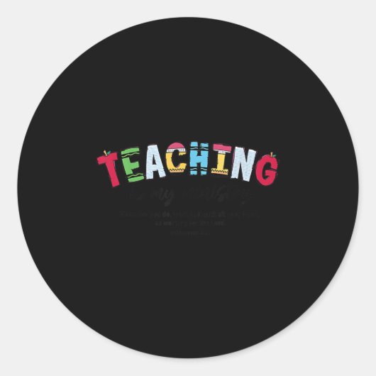 Teaching Is My Ministry Christian Teacher Bible Ve Ronde Sticker (Voorkant)