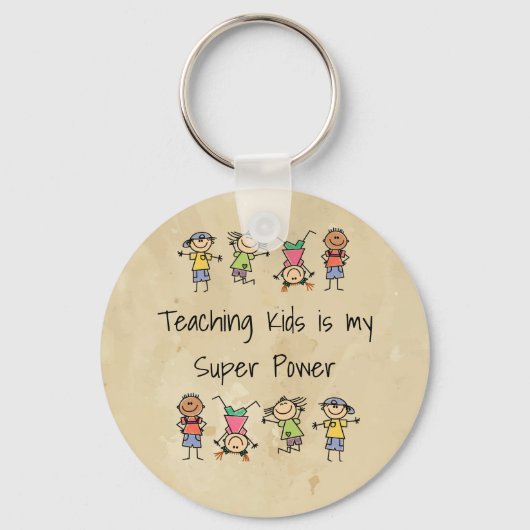 Teaching Kids is My Super Power Fun Quote Keychai Sleutelhanger (Voorkant)