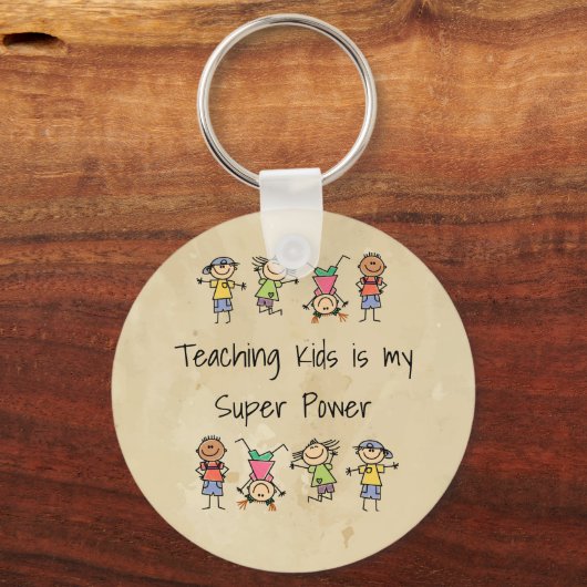 Teaching Kids is My Super Power Fun Quote Keychai Sleutelhanger (Achterkant)