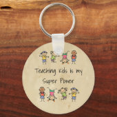 Teaching Kids is My Super Power Fun Quote Keychai Sleutelhanger (Voorkant)
