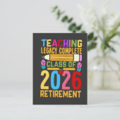 Teaching Legacy Complete Class of 2026 Retirement Briefkaart (Staand voorkant)