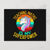 Teaching Maths Is My Superpower Unicorn Briefkaart (Voorkant)