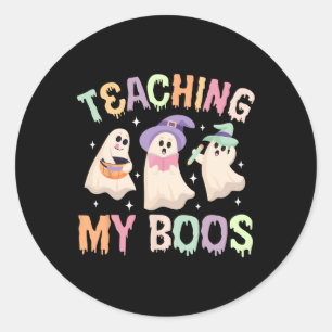 Teaching Mijn Boos Spooky Teacher Halloween Teachi Ronde Sticker