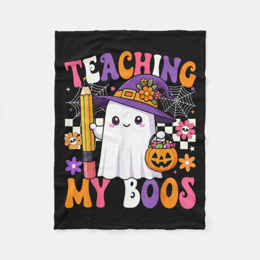 Teaching My Boos Ghost Teacher Cute Pencil Hallowe Fleece Deken (Voorkant)