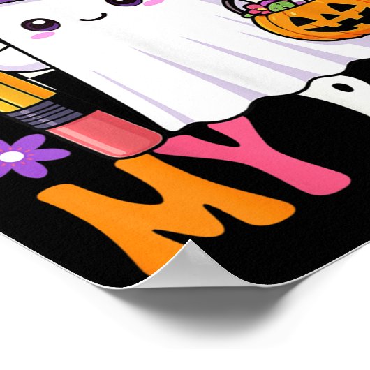 Teaching My Boos Ghost Teacher Cute Pencil Hallowe Poster (Hoek)