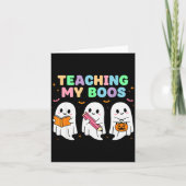 Teaching My Boos Soky Teacher Women Cute Ghost  Kaart (Voorkant)