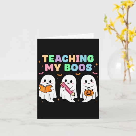 Teaching My Boos Soky Teacher Women Cute Ghost  Kaart (Gele Bloem)