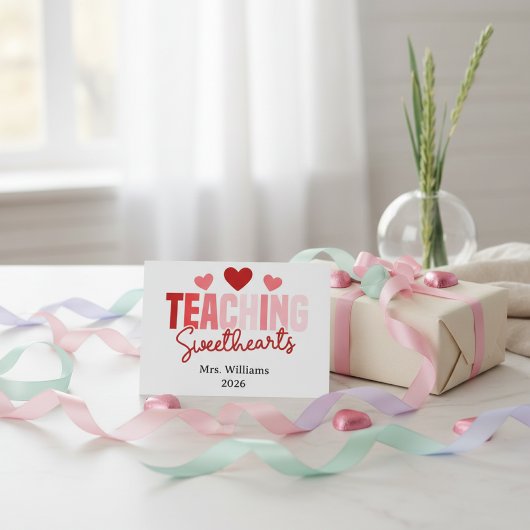 Teaching Sweethearts Customizable Class Valentine  Kaart