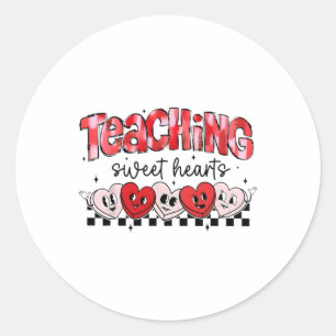 Teaching Sweethearts Snoep Heart Teacher Valentijn Ronde Sticker