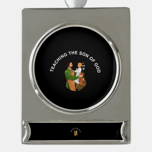 TEACHING THE SON OF GOD VERZILVERD BANNER ORNAMENT (Voorkant)