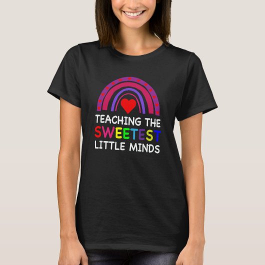 Teaching The Sweetest Little Minds Teacher Valenti T-shirt (Voorkant)