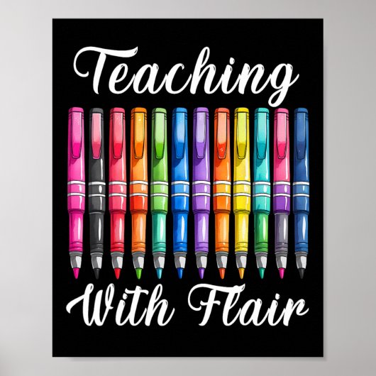Teaching With Flair Preschool Teacher First Day Of Poster (Voorkant)