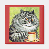 Teacup Cat Magnet van Louis Wain (Voorkant)