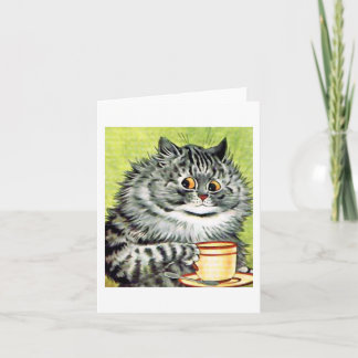Teacup Cat Note Kaart van Louis Wain