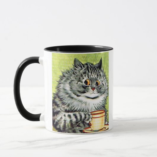 Teacup Cat van Louis Wain Mok (Links)