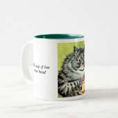 Teacup Cat van Louis Wain Tweekleurige Koffiemok (Voorkant links)